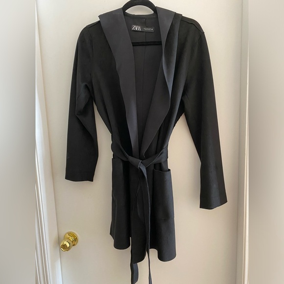 Faux suede trench jacket - Picture 8 of 11